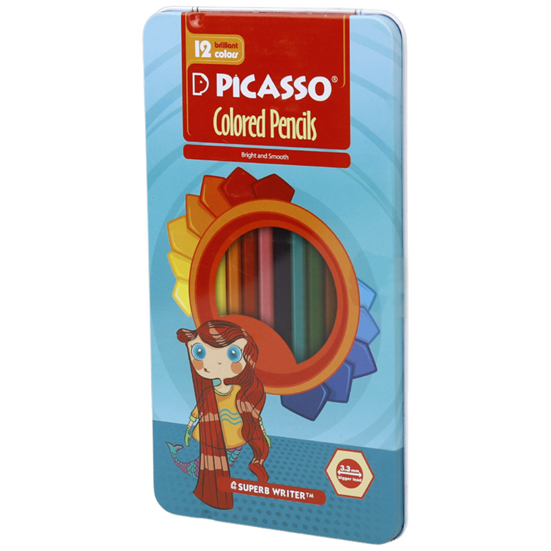 مداد رنگی 12 رنگ پیکاسو Picasso Superb Writer