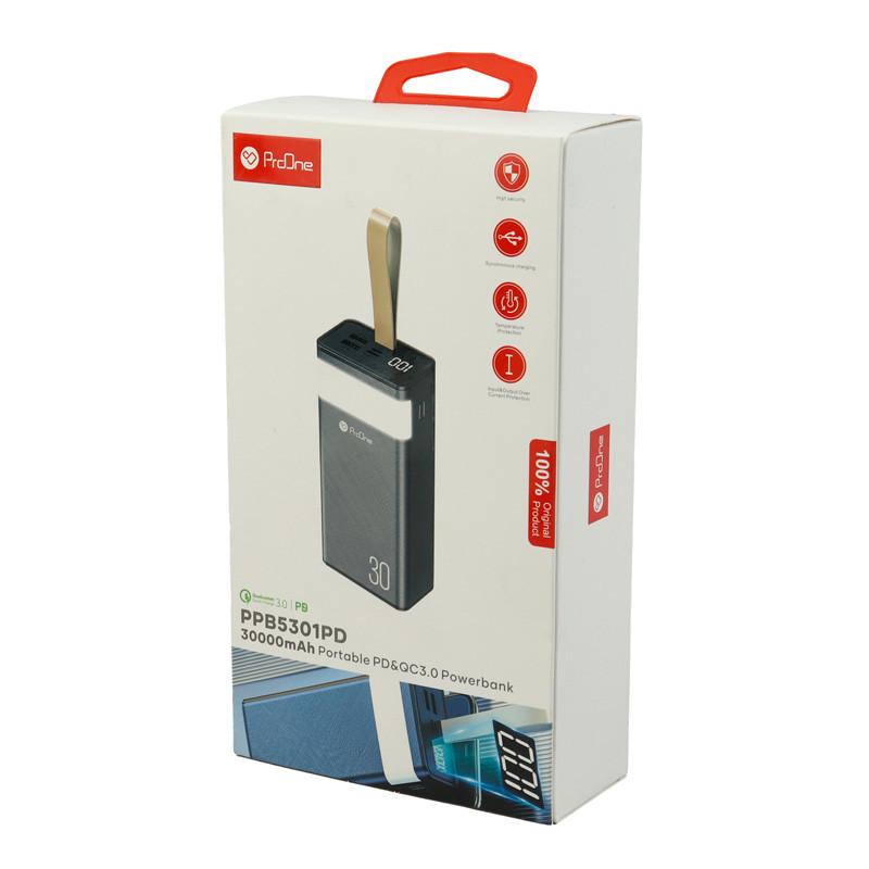 پاور بانک فست شارژ 30000 پرووان ProOne PPB5301PD QC3.0 PD 18W