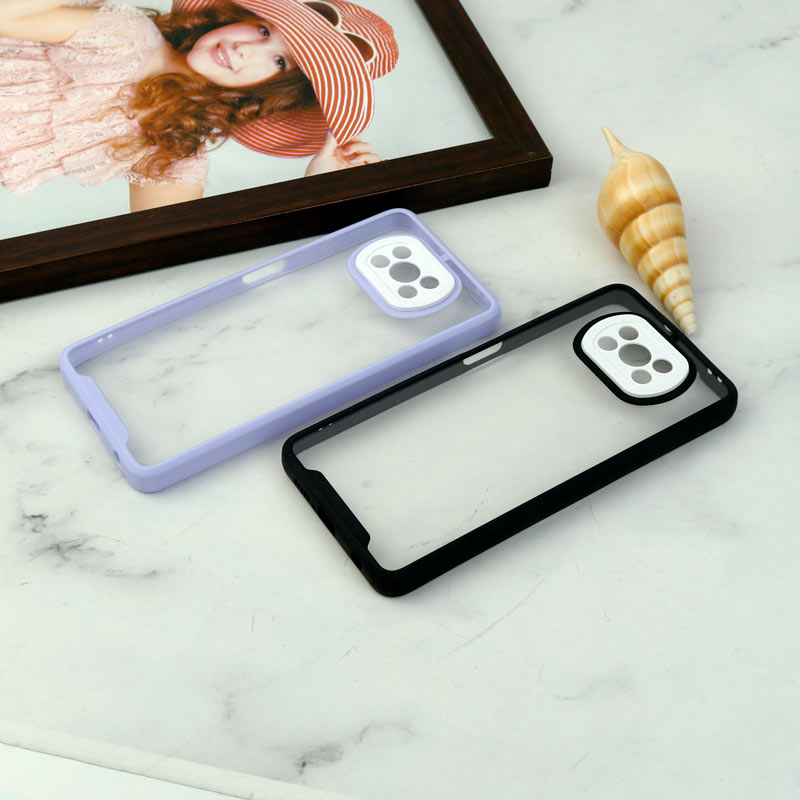 قاب ضد ضربه پشت شفاف Qsels محافظ لنزدار Xiaomi Poco X3