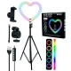 رینگ لایت پایه دار 10 اینچ RGB LED Soft Ring Light MJ26-10