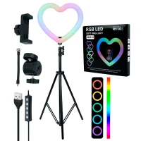 رینگ لایت پایه دار 10 اینچ RGB LED Soft Ring Light MJ26-10