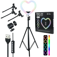 رینگ لایت پایه دار 13 اینچ RGB LED Soft Ring Light MJ33-13