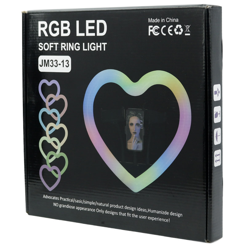 رینگ لایت پایه دار 13 اینچ RGB LED Soft Ring Light MJ33-13