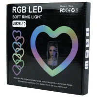 رینگ لایت پایه دار 10 اینچ RGB LED Soft Ring Light MJ26-10
