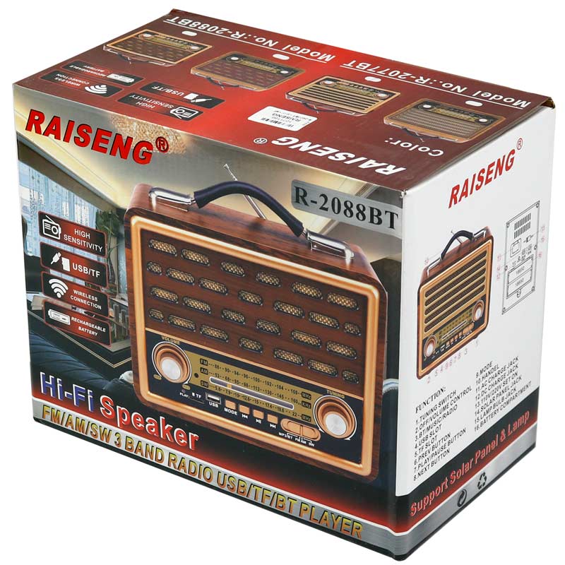 رادیو اسپیکر بلوتوثی رم و فلش خور Raiseng R-2077BT