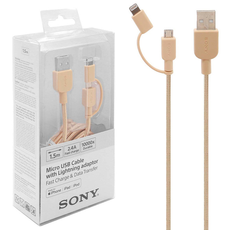 کابل 2 سر فست شارژ SONY CP-ABLP150 2.4A 1.5m