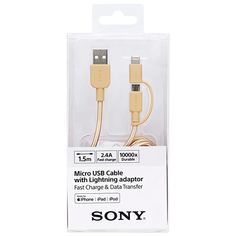کابل 2 سر فست شارژ SONY CP-ABLP150 2.4A 1.5m