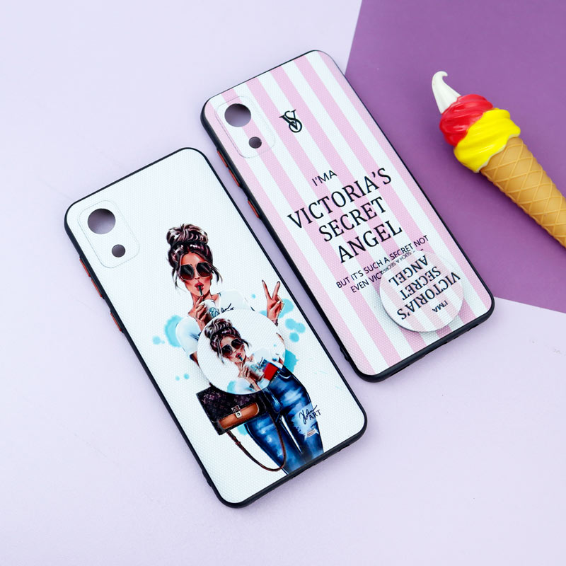 قاب فانتزی طرحدار دخترانه محافظ لنزدار + پاپ سوکت Samsung Galaxy A03 Core سری R