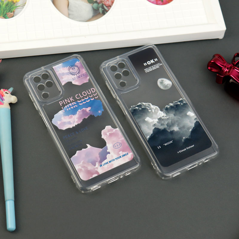 قاب ژله ای شفاف طرحدار محافظ لنزدار Samsung Galaxy A12