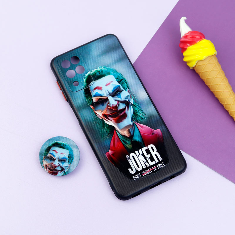 قاب فانتزی طرحدار پسرانه محافظ لنزدار + پاپ سوکت Samsung Galaxy A12 سری R