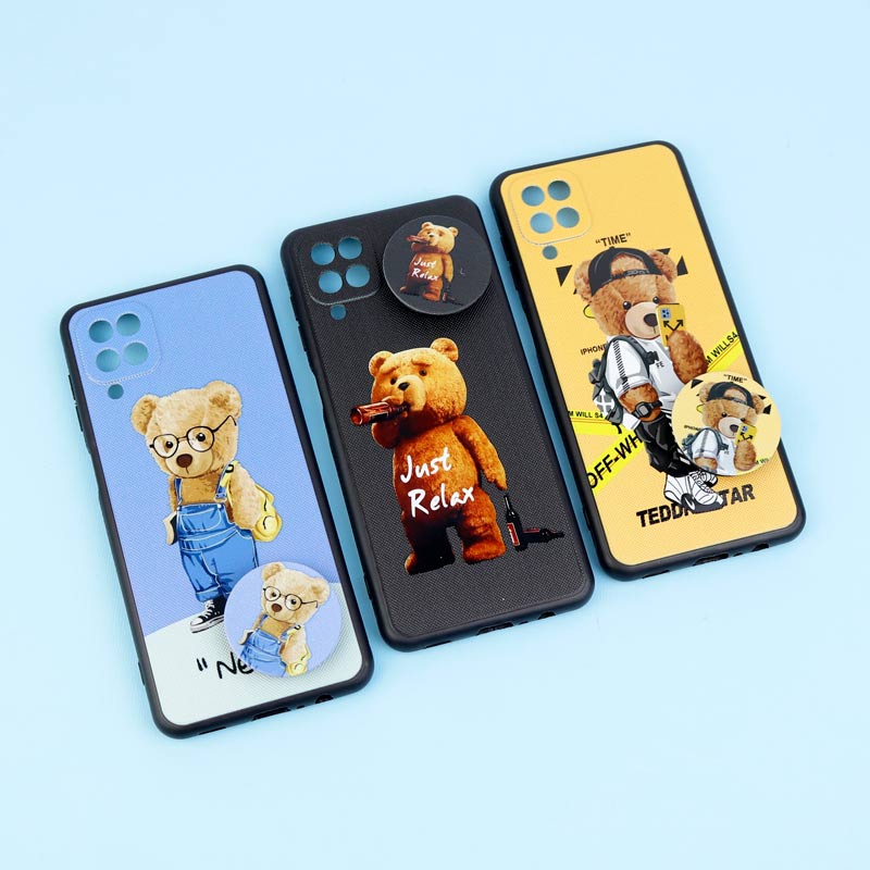 قاب فانتزی طرحدار پسرانه محافظ لنزدار + پاپ سوکت Samsung Galaxy A12 سری R