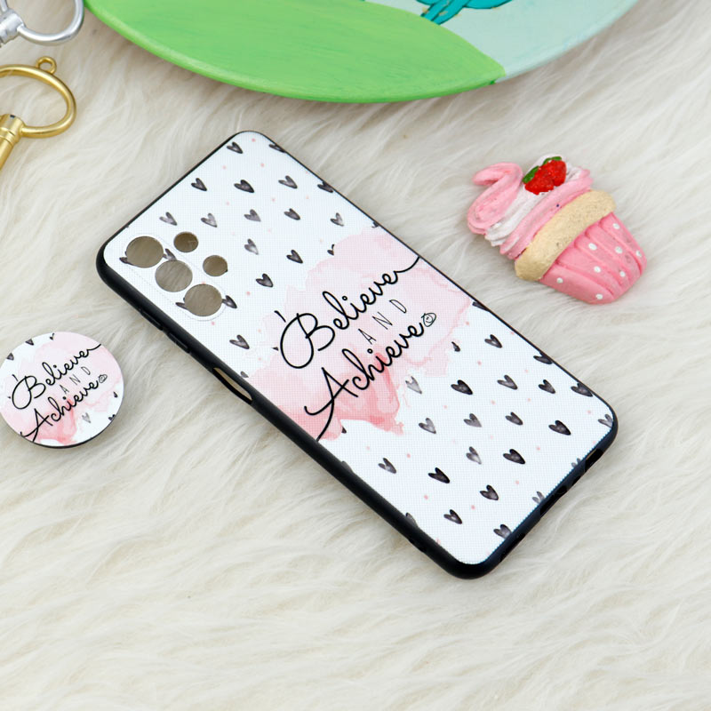 قاب فانتزی طرحدار دخترانه محافظ لنزدار + پاپ سوکت Samsung Galaxy A13 4G سری R
