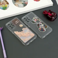 قاب ژله ای شفاف طرحدار محافظ لنزدار Samsung Galaxy A52 / A52s
