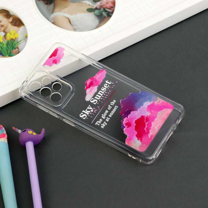 قاب ژله ای شفاف طرحدار محافظ لنزدار Samsung Galaxy A52 / A52s