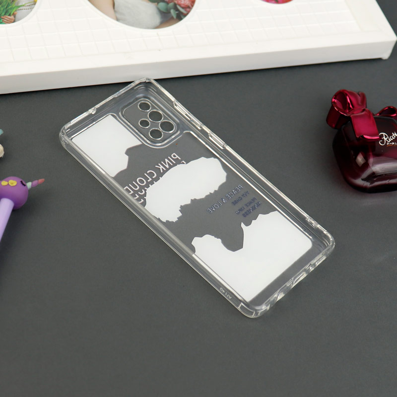 قاب ژله ای شفاف طرحدار محافظ لنزدار Samsung Galaxy A71