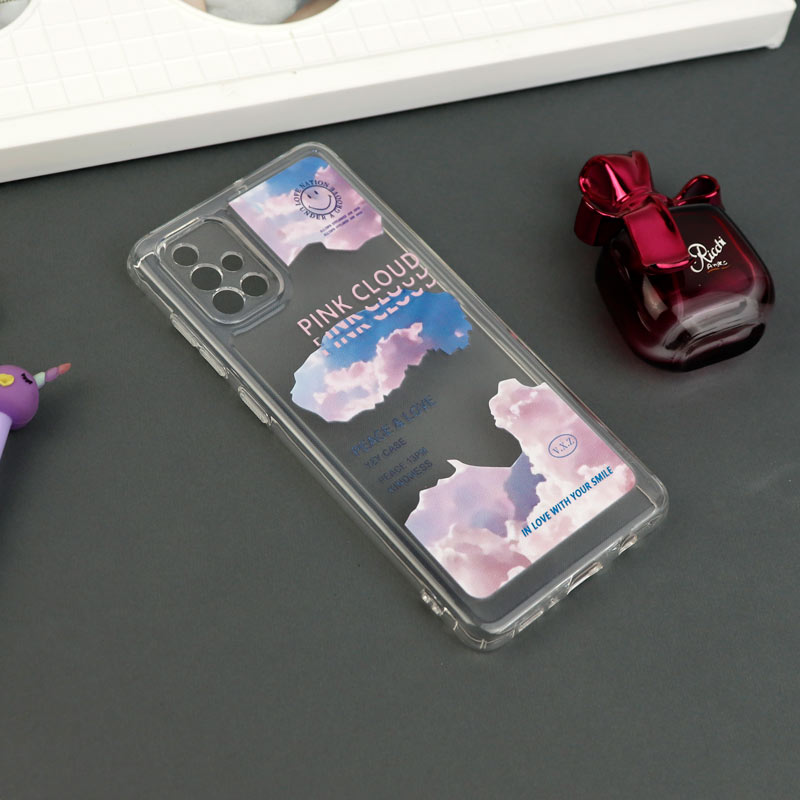 قاب ژله ای شفاف طرحدار محافظ لنزدار Samsung Galaxy A71