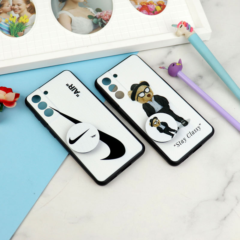 قاب فانتزی طرحدار پسرانه محافظ لنزدار + پاپ سوکت Samsung Galaxy S21 FE 5G سری R