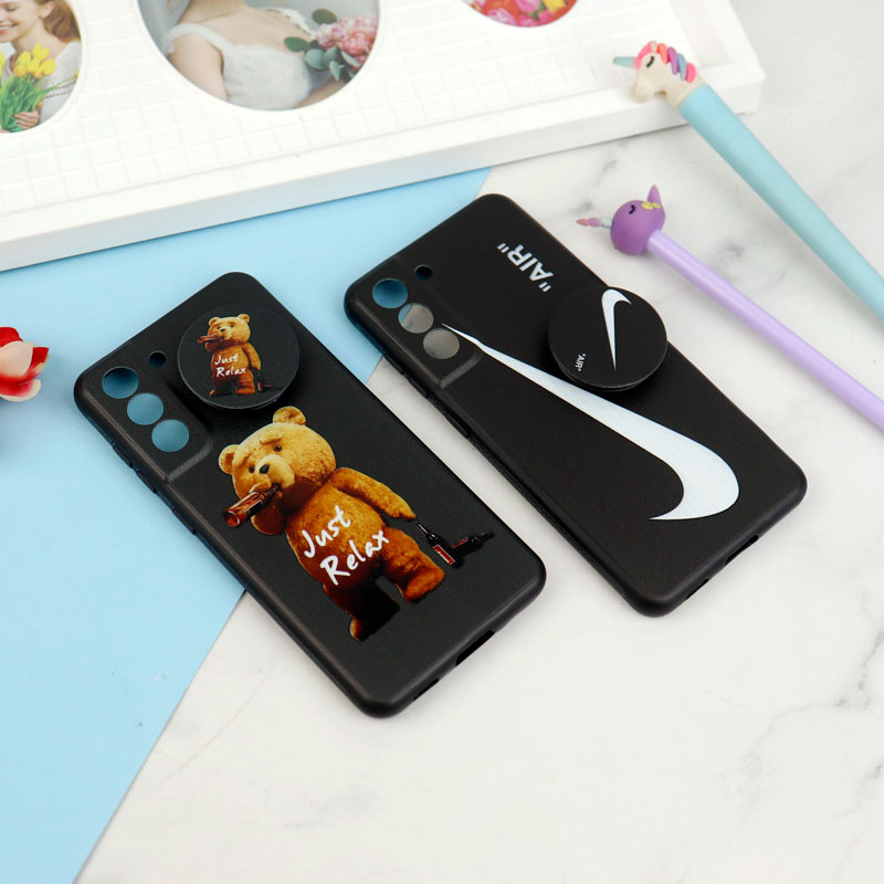 قاب فانتزی طرحدار پسرانه محافظ لنزدار + پاپ سوکت Samsung Galaxy S21 FE 5G سری R