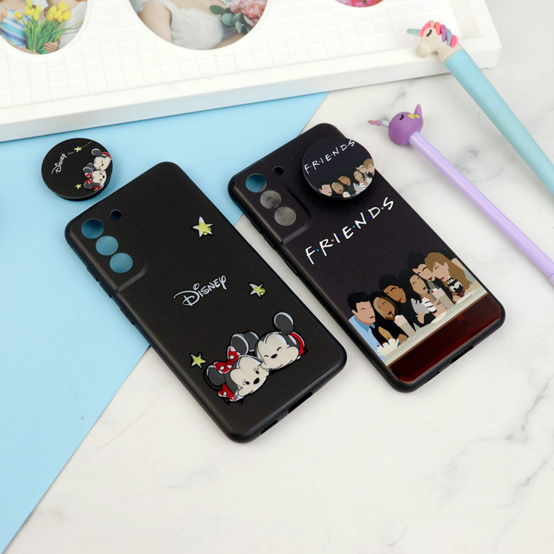 قاب فانتزی طرحدار دخترانه محافظ لنزدار + پاپ سوکت Samsung Galaxy S21 FE 5G سری R