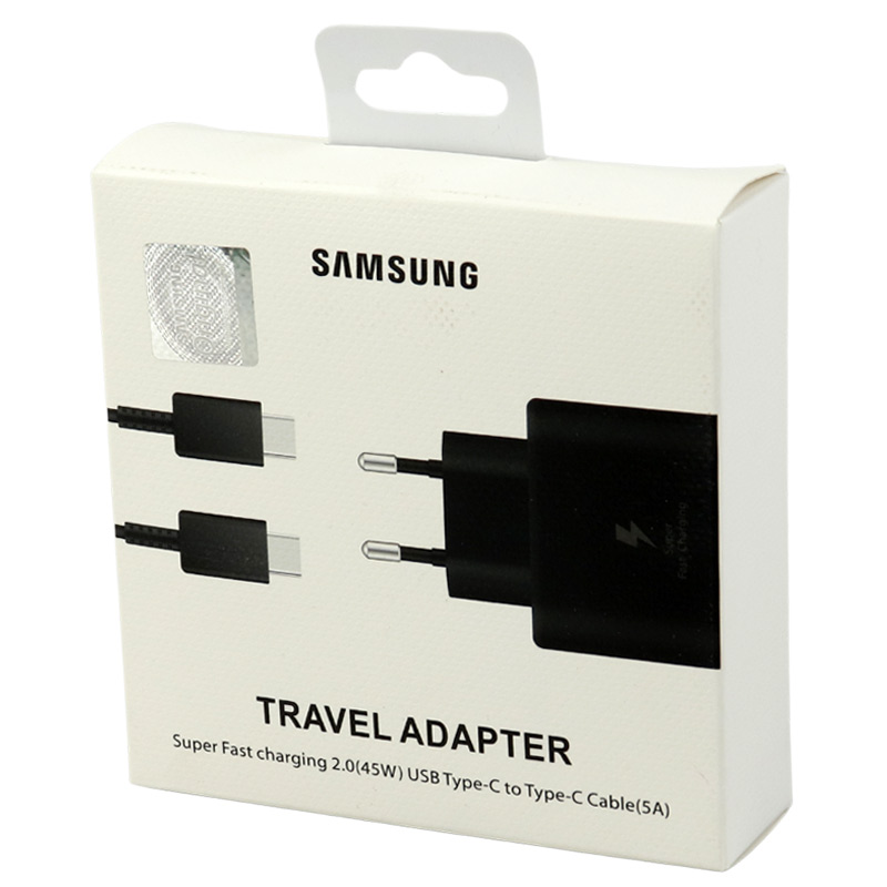 شارژر دیواری فست شارژ Samsung Note 20 EP-TA845 3A PD 45W Type-C + کابل تبدیل تایپ سی