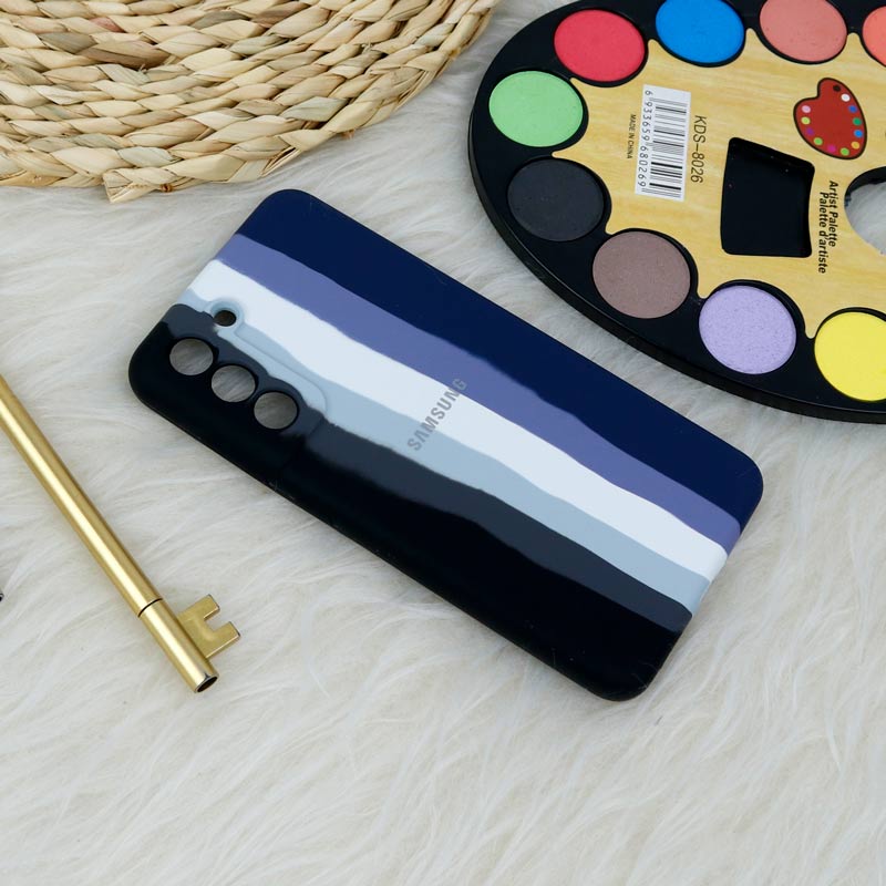 قاب محافظ لنزدار سیلیکونی اورجینال رنگین کمانی Samsung Galaxy S21 FE 5G