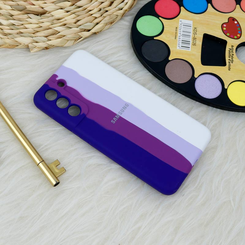 قاب محافظ لنزدار سیلیکونی اورجینال رنگین کمانی Samsung Galaxy S21 FE 5G