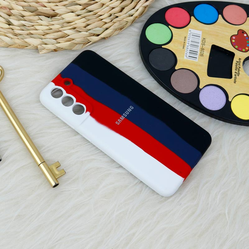 قاب محافظ لنزدار سیلیکونی اورجینال رنگین کمانی Samsung Galaxy S21 FE 5G