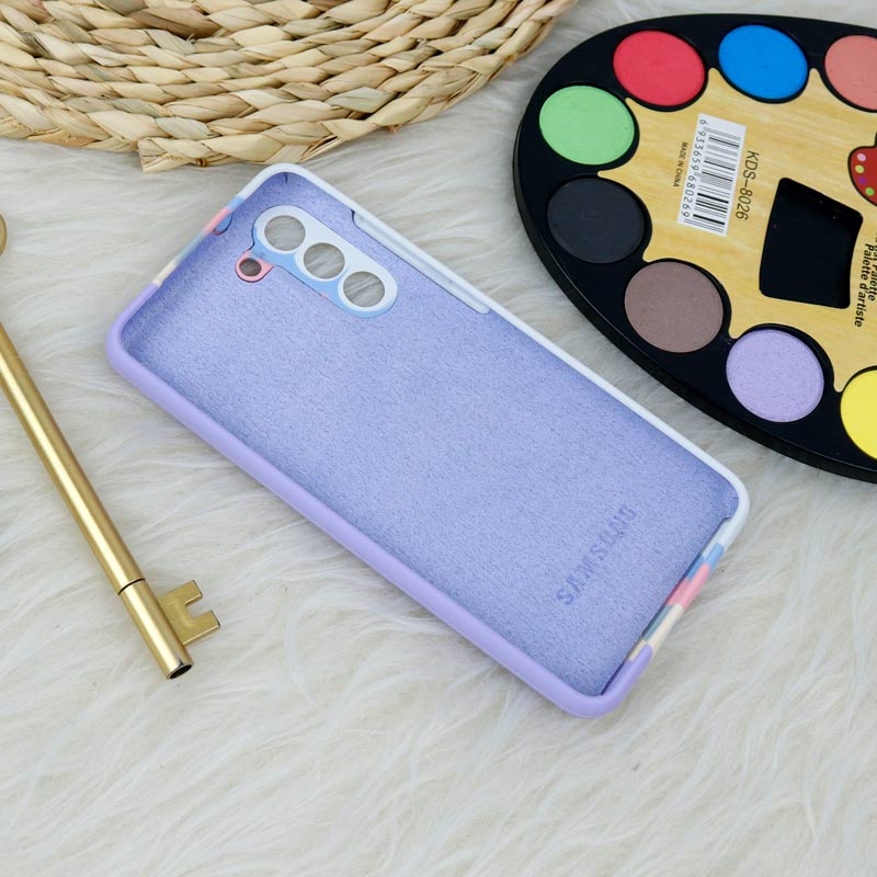قاب محافظ لنزدار سیلیکونی اورجینال رنگین کمانی Samsung Galaxy S21 FE 5G