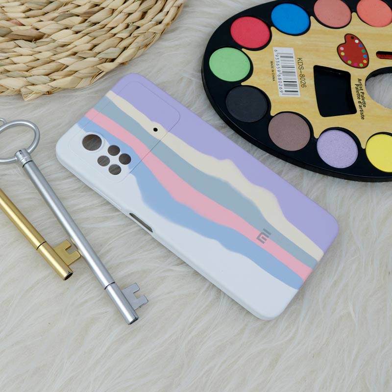 قاب سیلیکونی اورجینال رنگین کمانی محافظ لنزدار Xiaomi Poco X4 Pro 5G
