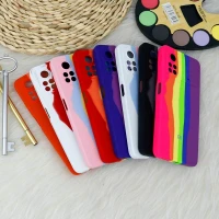 قاب سیلیکونی اورجینال رنگین کمانی محافظ لنزدار Xiaomi Poco X4 Pro 5G