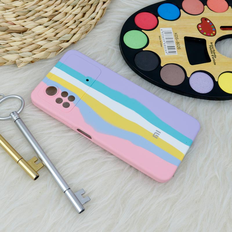 قاب سیلیکونی اورجینال رنگین کمانی محافظ لنزدار Xiaomi Poco X4 Pro 5G
