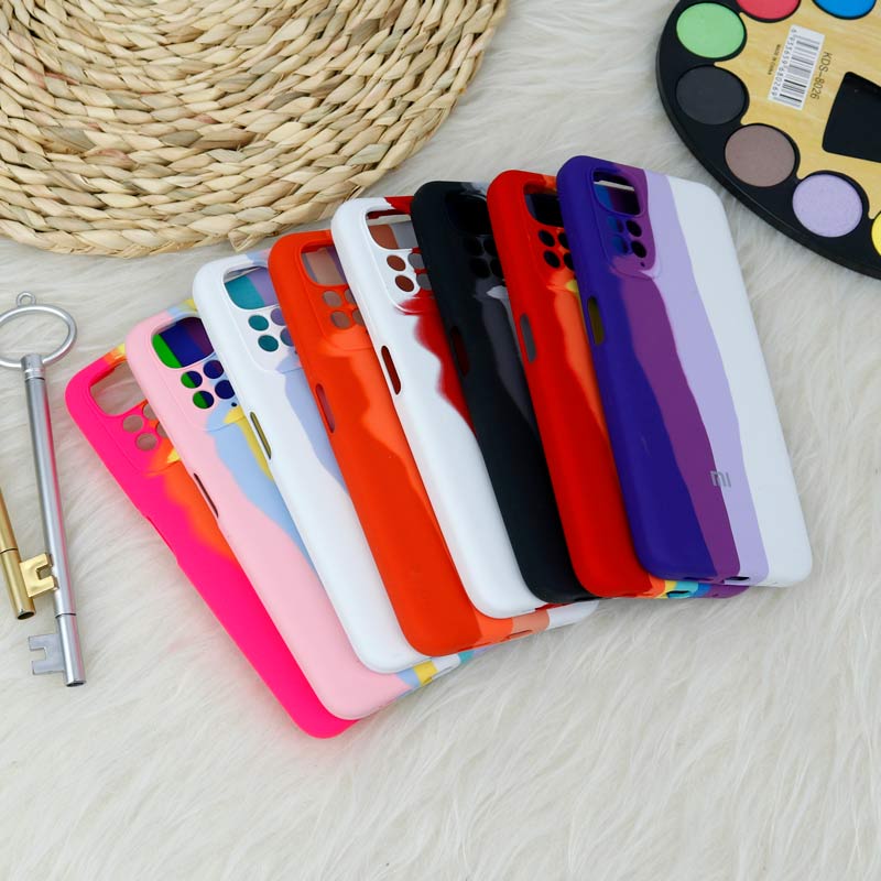 قاب سیلیکونی اورجینال رنگین کمانی محافظ لنزدار Xiaomi Redmi Note 11 / 11s