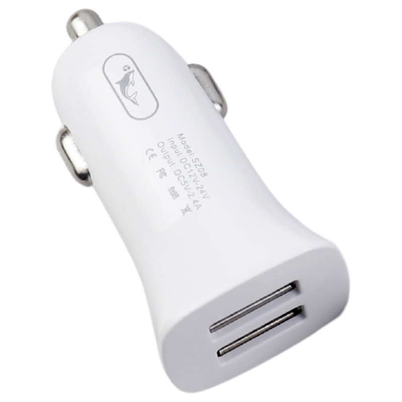 شارژر فندکی فست شارژ Sky Dolphin SZ08 2.4A 12W + کابل میکرو یو اس بی