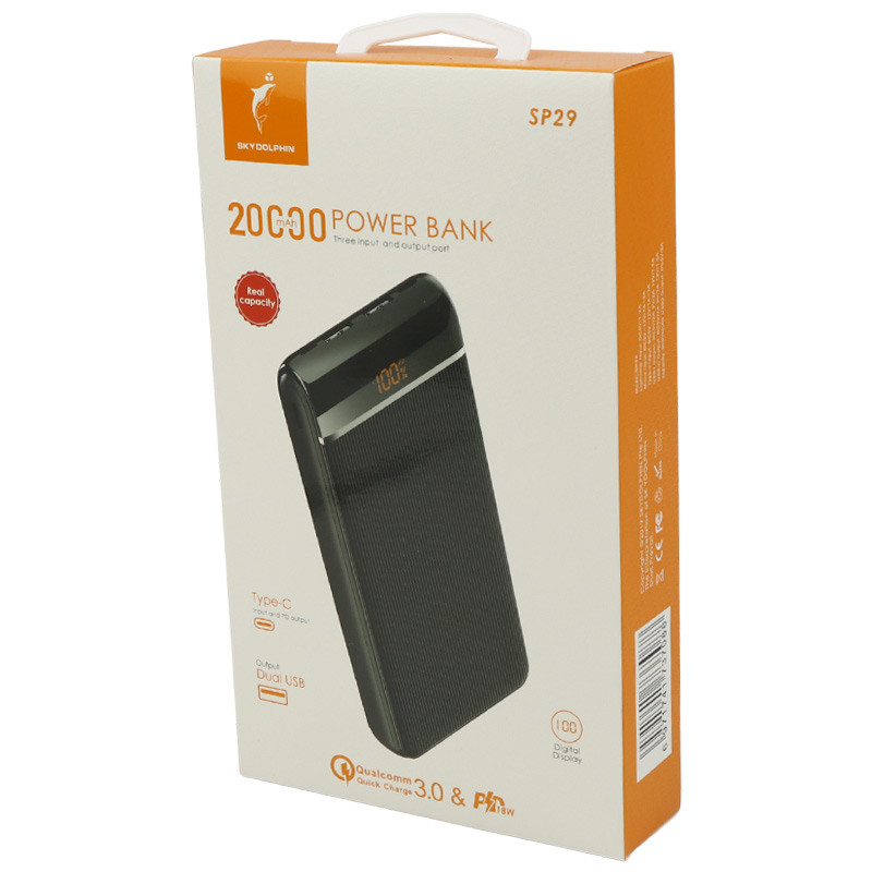 پاور بانک فست شارژ 20000 اسکای دلفین Sky Dolphin SP29 QC3.0 PD 18W