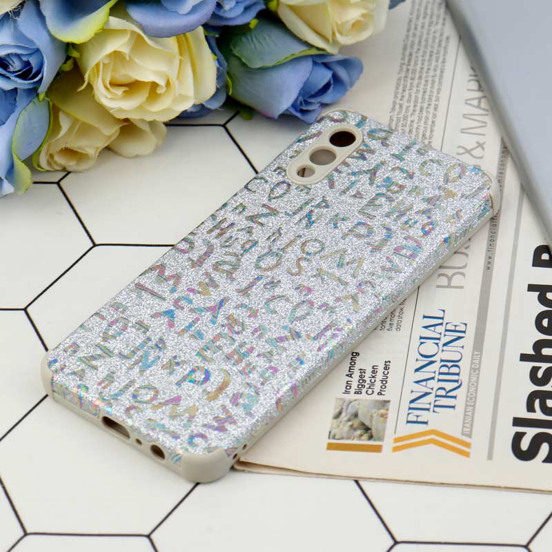 قاب شاینی سواروسکی محافظ لنزدار طرح لاتین Samsung Galaxy A02