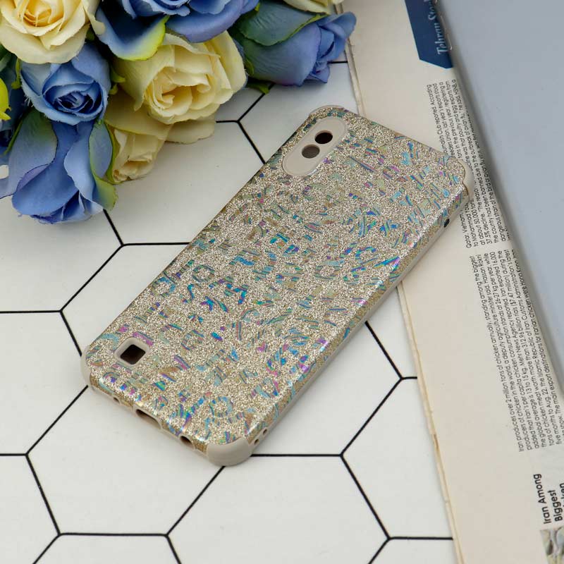 قاب شاینی سواروسکی محافظ لنزدار طرح لاتین Samsung Galaxy A10