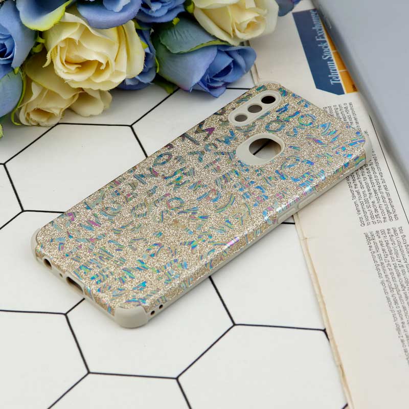 قاب شاینی سواروسکی محافظ لنزدار طرح لاتین Samsung Galaxy A10s