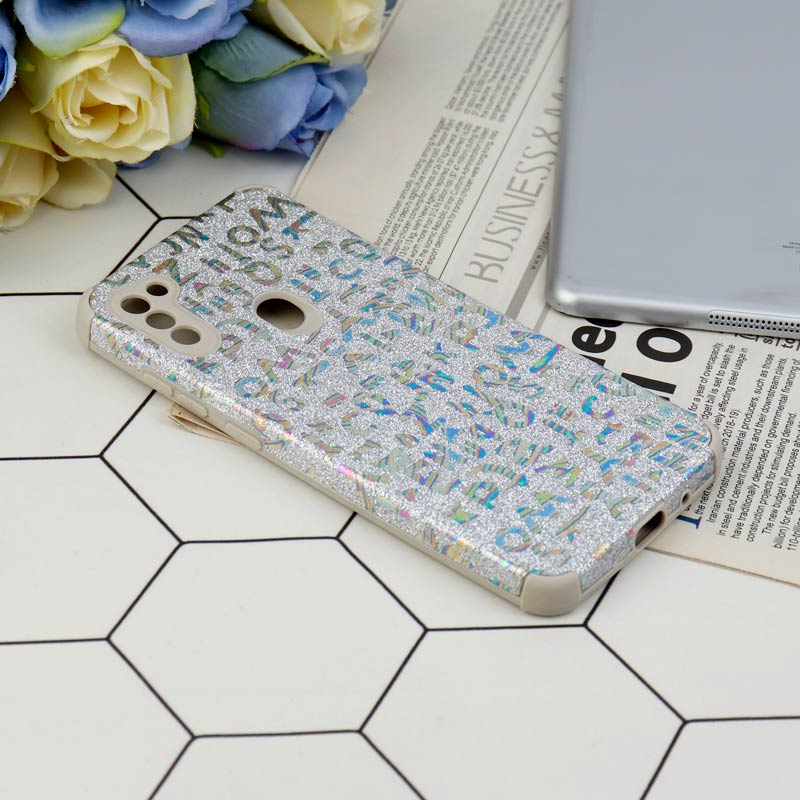 قاب شاینی سواروسکی محافظ لنزدار طرح لاتین Samsung Galaxy A11