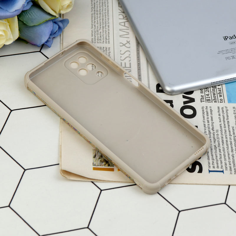 قاب شاینی سواروسکی محافظ لنزدار طرح لاتین Samsung Galaxy A12