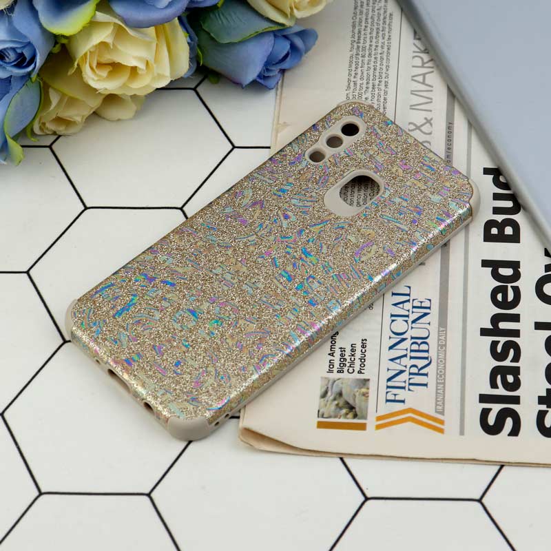 قاب شاینی سواروسکی محافظ لنزدار طرح لاتین Samsung Galaxy A20