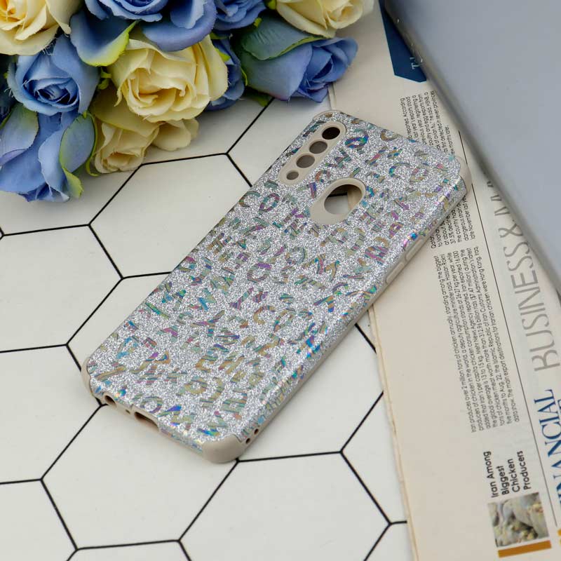 قاب شاینی سواروسکی محافظ لنزدار طرح لاتین Samsung Galaxy A20s