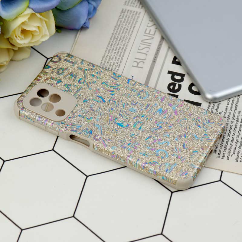 قاب شاینی سواروسکی محافظ لنزدار طرح لاتین Samsung Galaxy A22 4G
