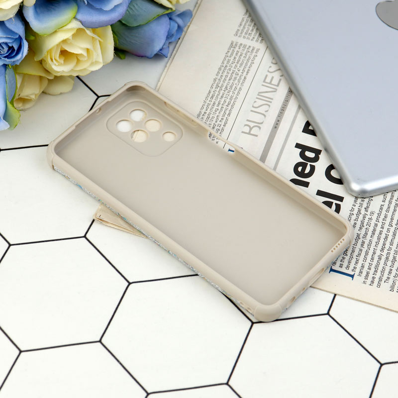 قاب شاینی سواروسکی محافظ لنزدار طرح لاتین Samsung Galaxy A22 4G