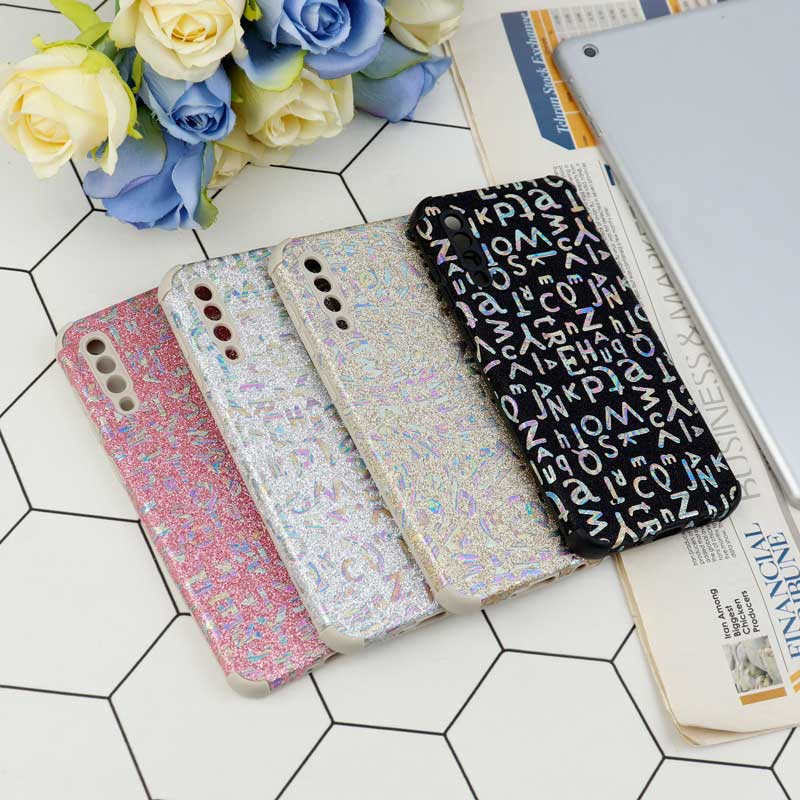 قاب شاینی سواروسکی محافظ لنزدار طرح لاتین Samsung Galaxy A30s