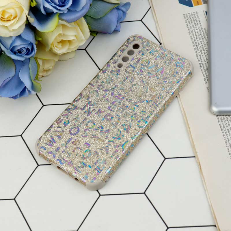 قاب شاینی سواروسکی محافظ لنزدار طرح لاتین Samsung Galaxy A30s