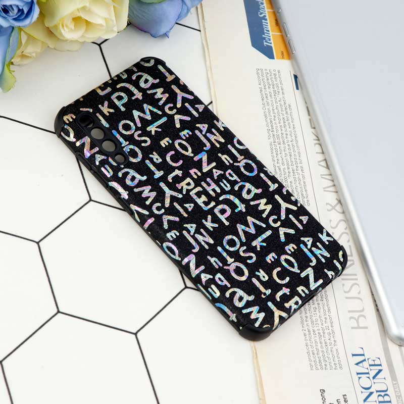 قاب شاینی سواروسکی محافظ لنزدار طرح لاتین Samsung Galaxy A30s