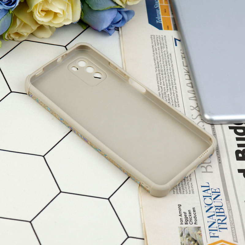 قاب شاینی سواروسکی محافظ لنزدار طرح لاتین Xiaomi Poco M3