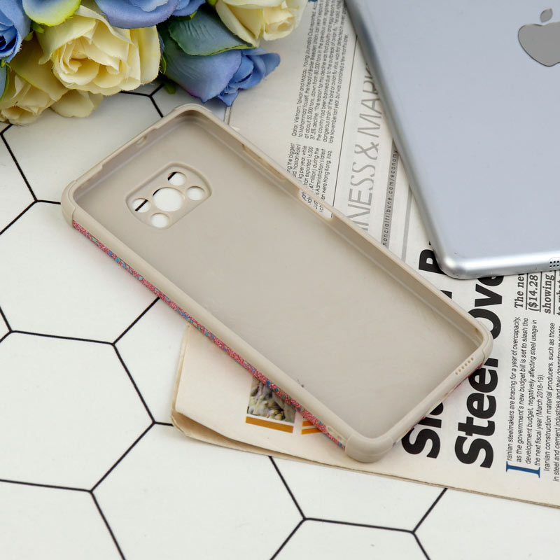 قاب شاینی سواروسکی محافظ لنزدار طرح لاتین Xiaomi Poco X3