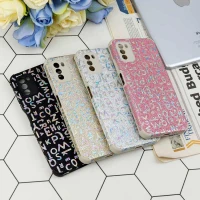 قاب شاینی سواروسکی محافظ لنزدار طرح لاتین Xiaomi Poco M3