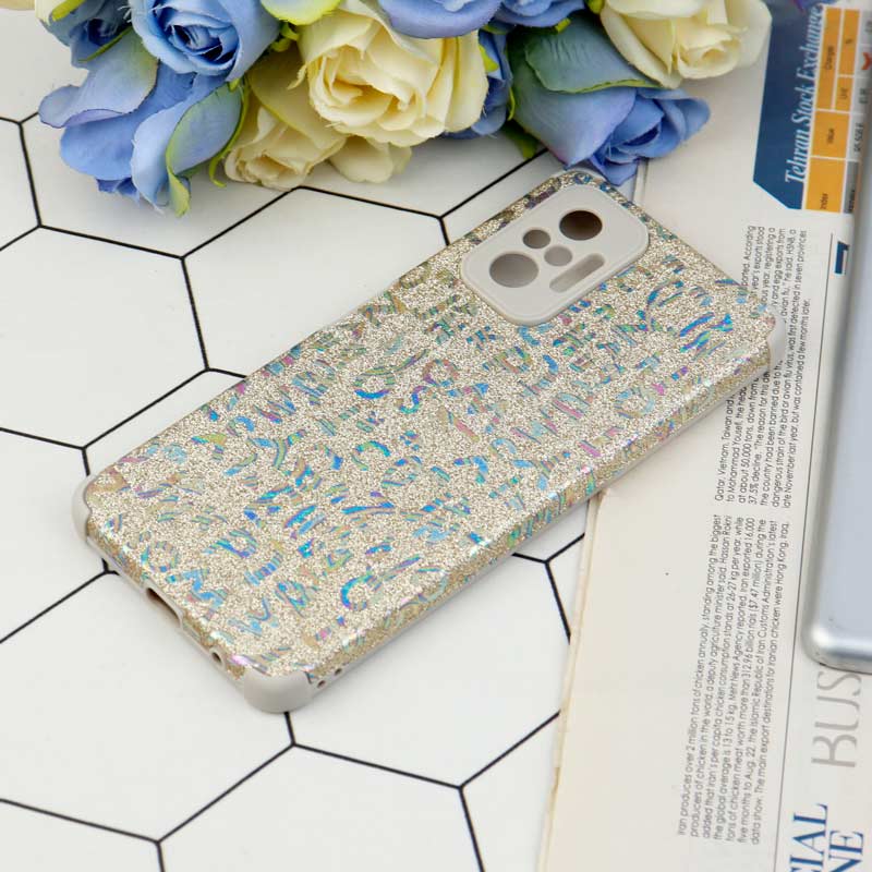 قاب شاینی سواروسکی محافظ لنزدار طرح لاتین Xiaomi Redmi Note 10 Pro